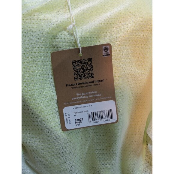 Patagonia Shorts Men's Phosphorus Green Baggies 5" Lined Quick Dry NWT XXL - Picture 7 of 8